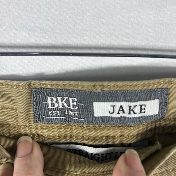 BKE Jake Jeans Men's 29R 29x29 Straight Leg Khaki Tan Denim Buckle BKE School - Picture 3 of 11